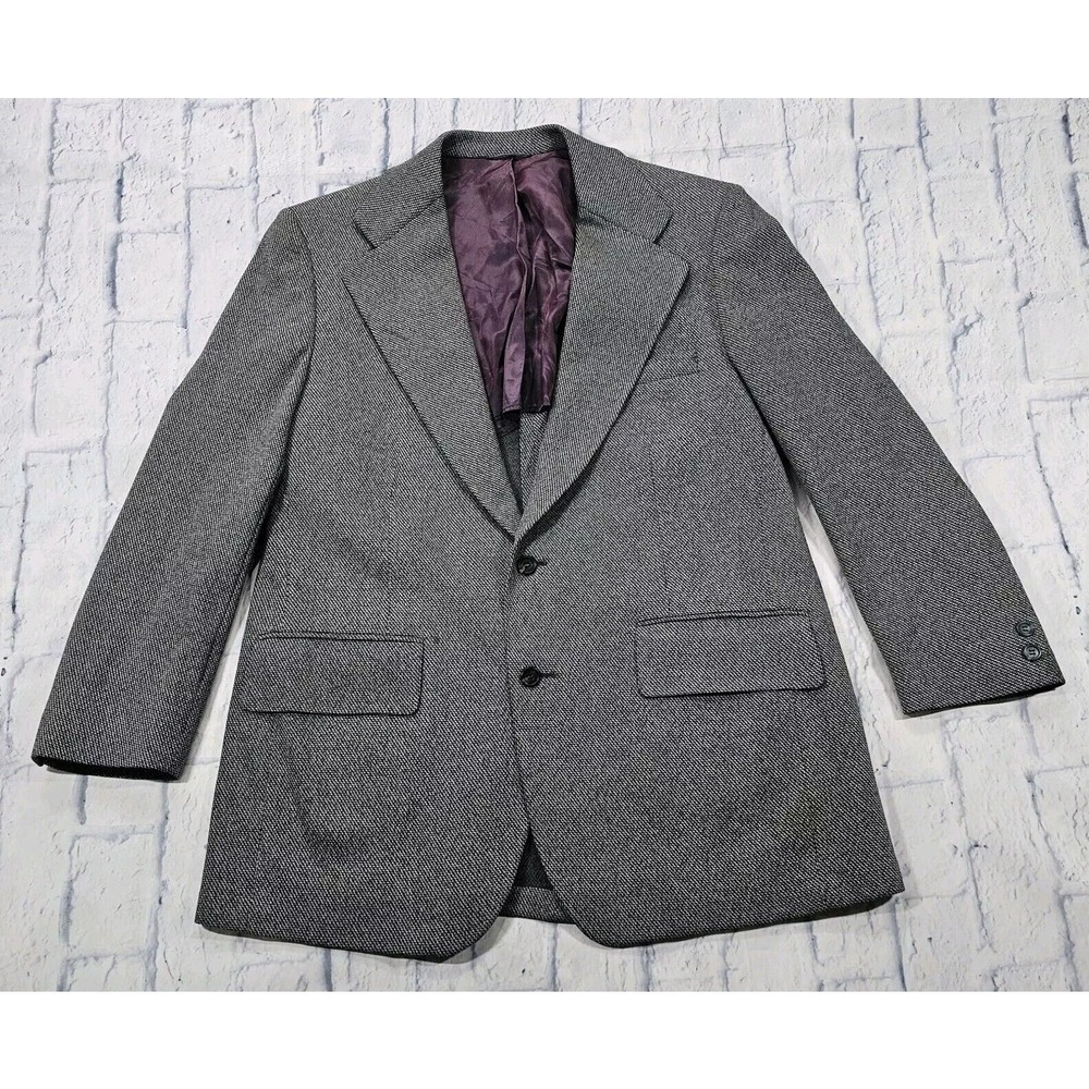 Jordan Marsh Sport Coat Blazer Jacket VINTAGE 60s Gray Wool USA MENS SIZE 44R